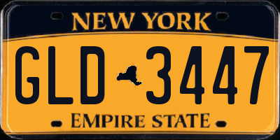 NY license plate GLD3447