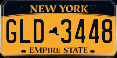 NY license plate GLD3448