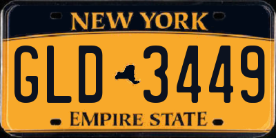 NY license plate GLD3449