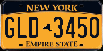 NY license plate GLD3450