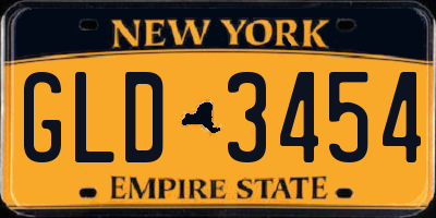 NY license plate GLD3454