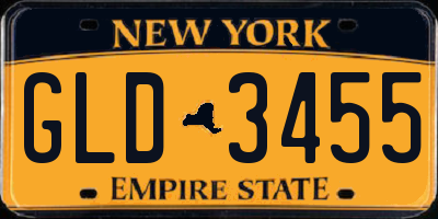 NY license plate GLD3455
