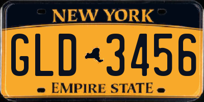NY license plate GLD3456