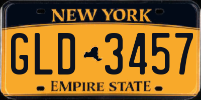 NY license plate GLD3457
