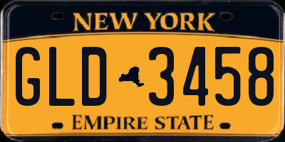 NY license plate GLD3458