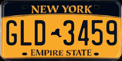 NY license plate GLD3459