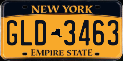 NY license plate GLD3463