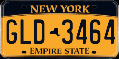 NY license plate GLD3464