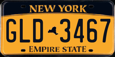 NY license plate GLD3467