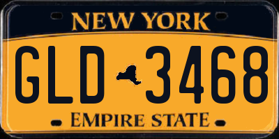 NY license plate GLD3468