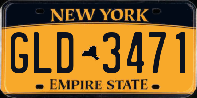 NY license plate GLD3471
