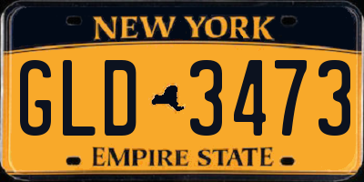 NY license plate GLD3473