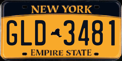 NY license plate GLD3481