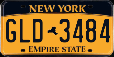 NY license plate GLD3484