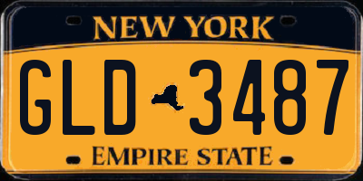 NY license plate GLD3487