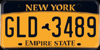 NY license plate GLD3489