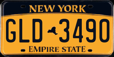 NY license plate GLD3490