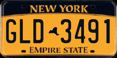 NY license plate GLD3491