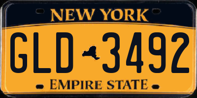 NY license plate GLD3492
