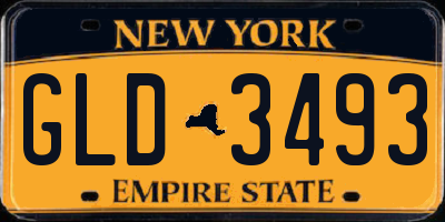 NY license plate GLD3493