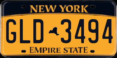 NY license plate GLD3494