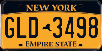 NY license plate GLD3498