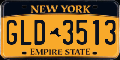NY license plate GLD3513