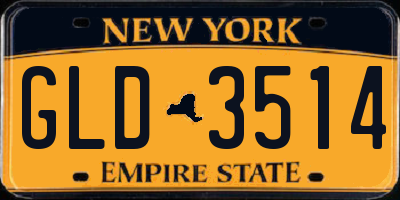 NY license plate GLD3514