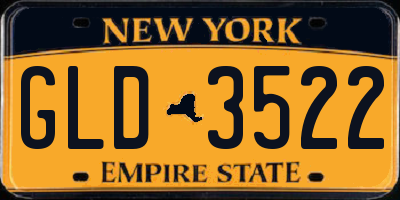NY license plate GLD3522