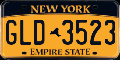 NY license plate GLD3523