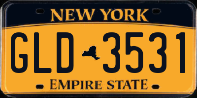 NY license plate GLD3531