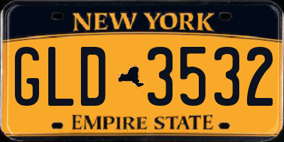 NY license plate GLD3532