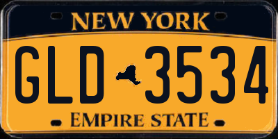 NY license plate GLD3534