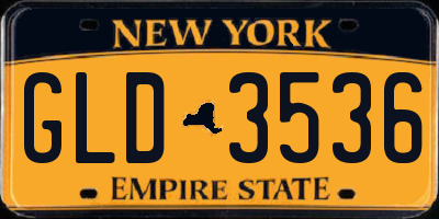 NY license plate GLD3536