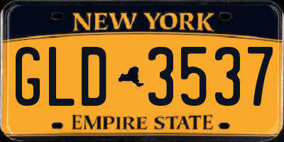 NY license plate GLD3537