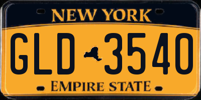 NY license plate GLD3540
