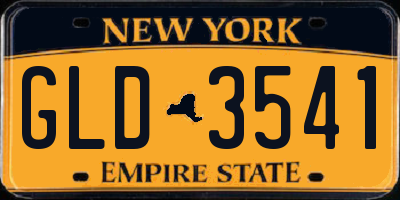 NY license plate GLD3541