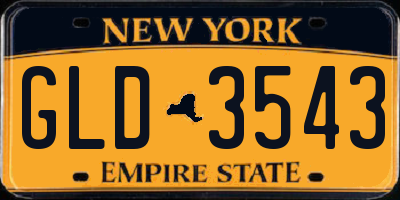 NY license plate GLD3543