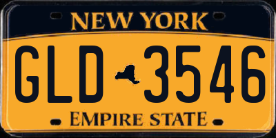 NY license plate GLD3546