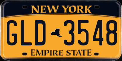 NY license plate GLD3548