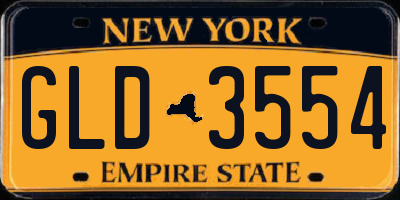 NY license plate GLD3554