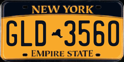 NY license plate GLD3560