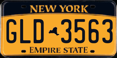 NY license plate GLD3563