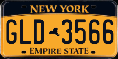 NY license plate GLD3566