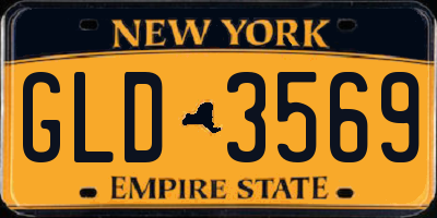 NY license plate GLD3569