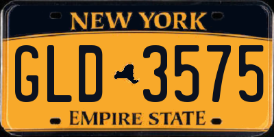 NY license plate GLD3575