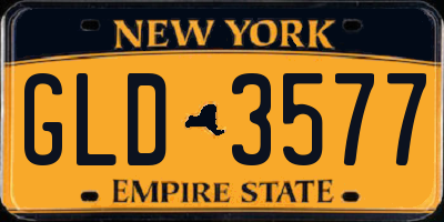 NY license plate GLD3577