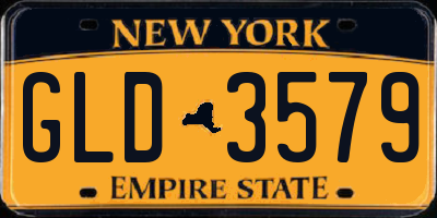 NY license plate GLD3579