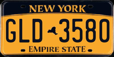 NY license plate GLD3580