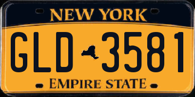 NY license plate GLD3581